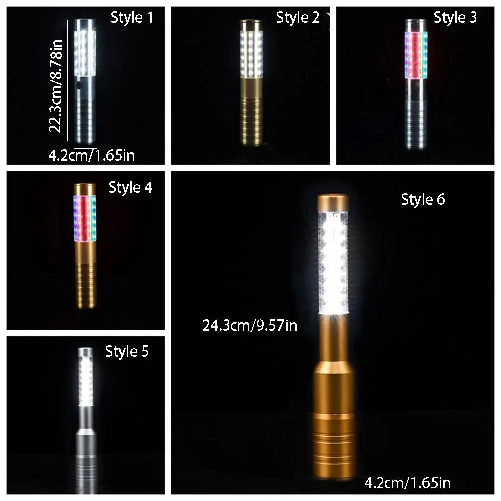 Rechargeable LED Strobe Baton Light – Gold & Silver Party LED Strobe Baton Babs