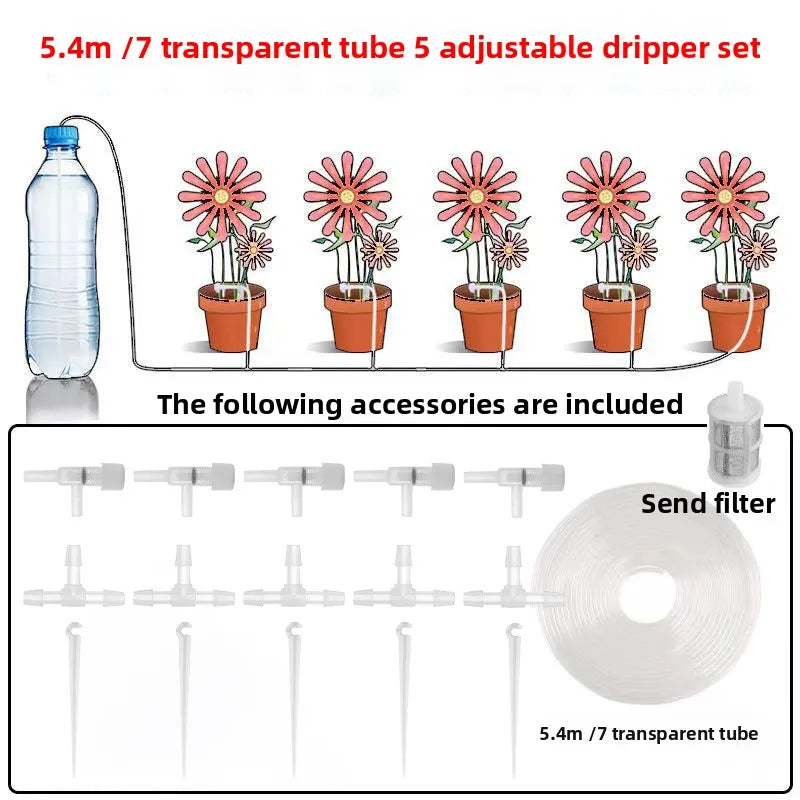 Automatic Drip Irrigation Kit – Adjustable Flow Indoor Plants Drip Irrigation Kit Babs 5 meters
