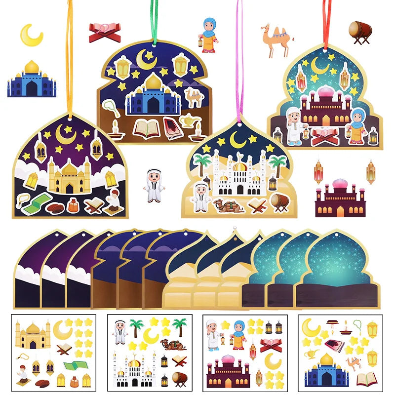 36Pcs Eid Mubarak Hanging Decorations – Ramadan Moon & Star Set Holiday Party Decorations Babs