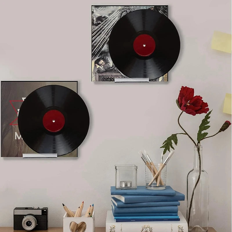 8-Pack Clear Acrylic Vinyl Record Wall Mount Display Shelf Record Display Shelf Babs