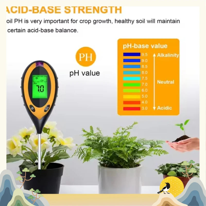 4-in-1 Soil Tester – pH, Moisture, Light & Temperature Soil Testing Meter Babs