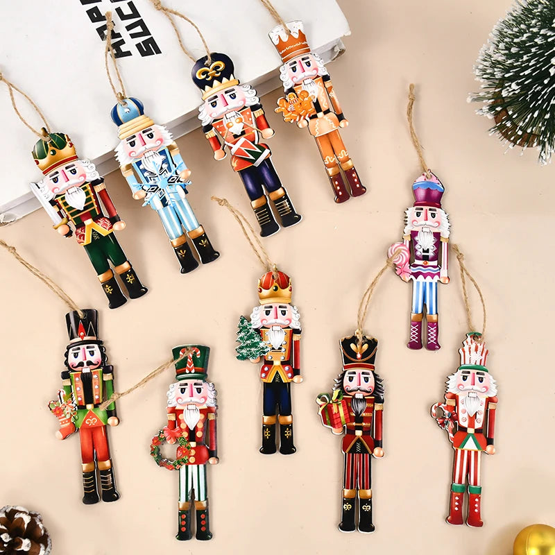 12pcs Christmas Nutcracker Soldier Wooden Tree Ornaments Christmas Tree Ornaments Babs
