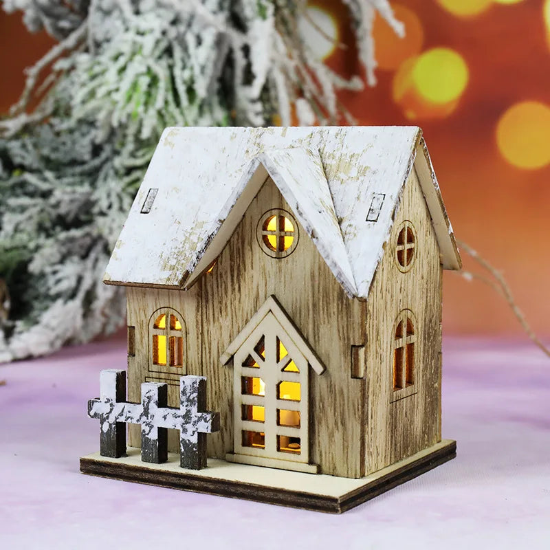 Christmas LED Wooden House Cabin Ornament – DIY Xmas Decor Christmas Cabin Ornament Babs A