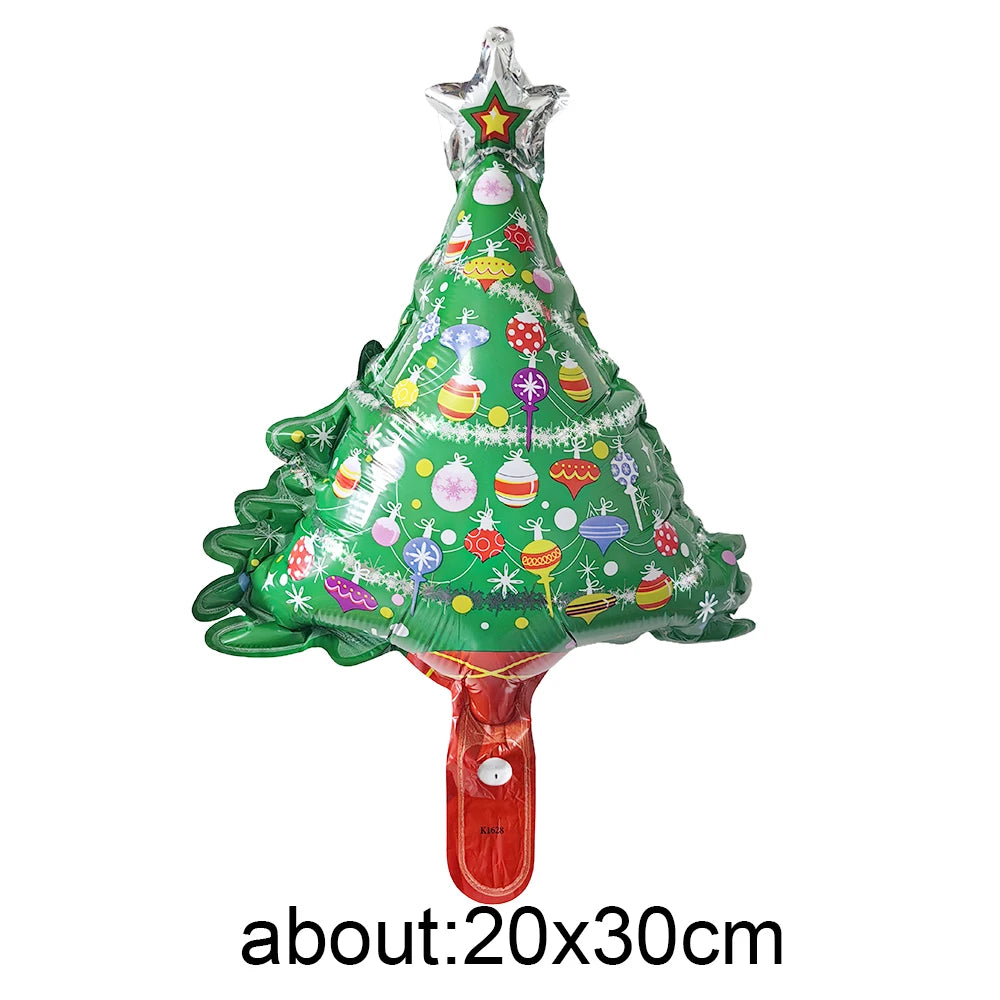 10pcs Mini Christmas Foil Balloons – Santa Snowman Reindeer Foil Party Balloons Babs Laser 10pcs