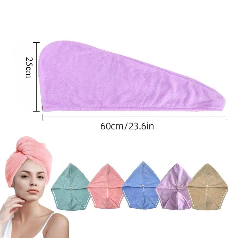 Microfiber Hair Towel Wrap – Quick Dry Turban Cap for Women Hair Drying Turban Babs