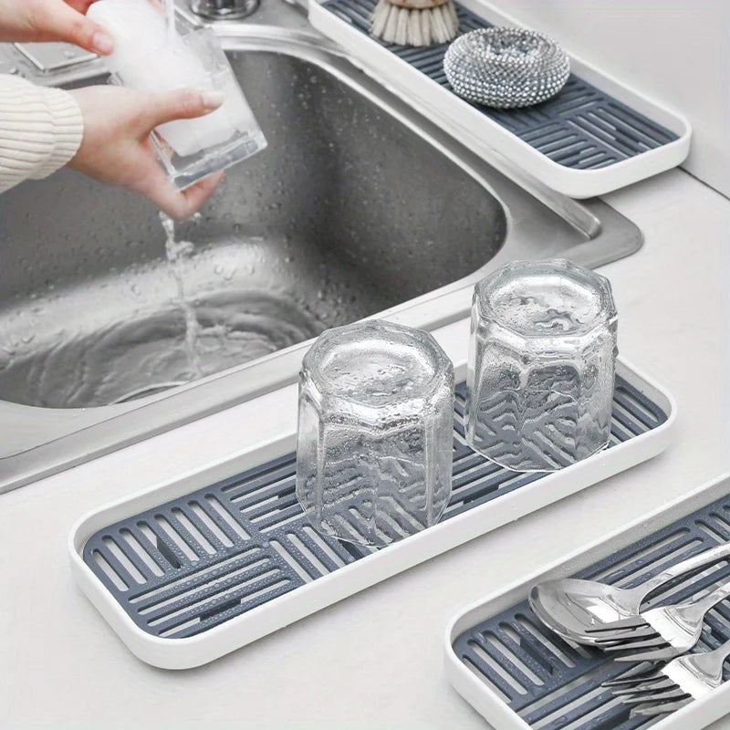 Kitchen Sink Drain Rack – Sponge & Dishcloth Storage Tray Sink Storage Rack Babs