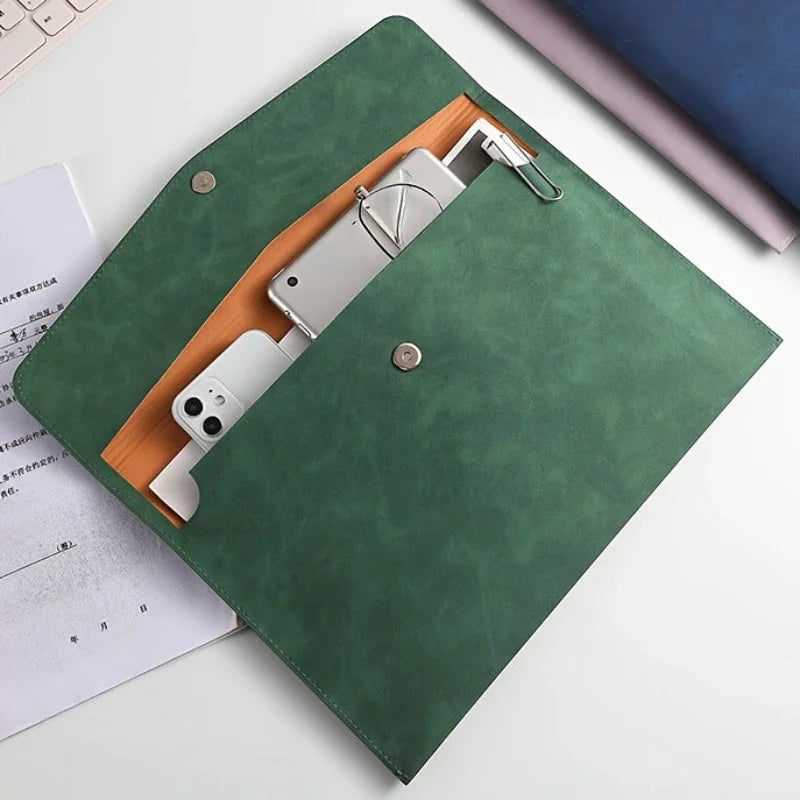 A4 Faux Leather File Folder Bag – Office, School & Laptop Sleeve File Organizer Bag Babs
