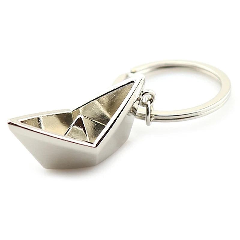Sailing Paper Boat Keychain – Zinc Alloy Metal Key Ring Metal Keychain Babs