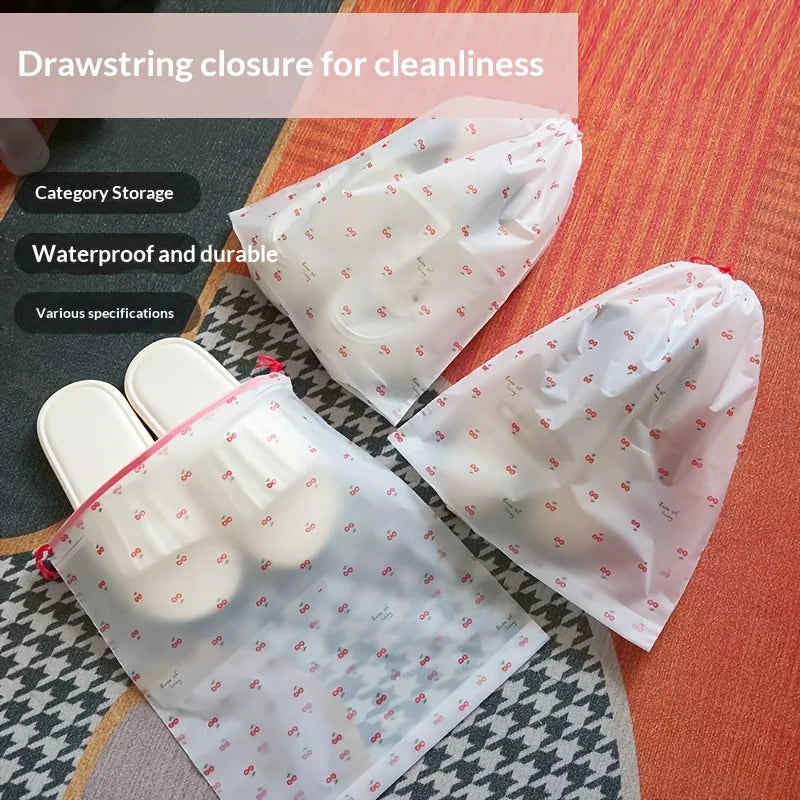 Clear Drawstring Shoe Bags for Travel – Large Organizer Travel Shoe Bag Babs