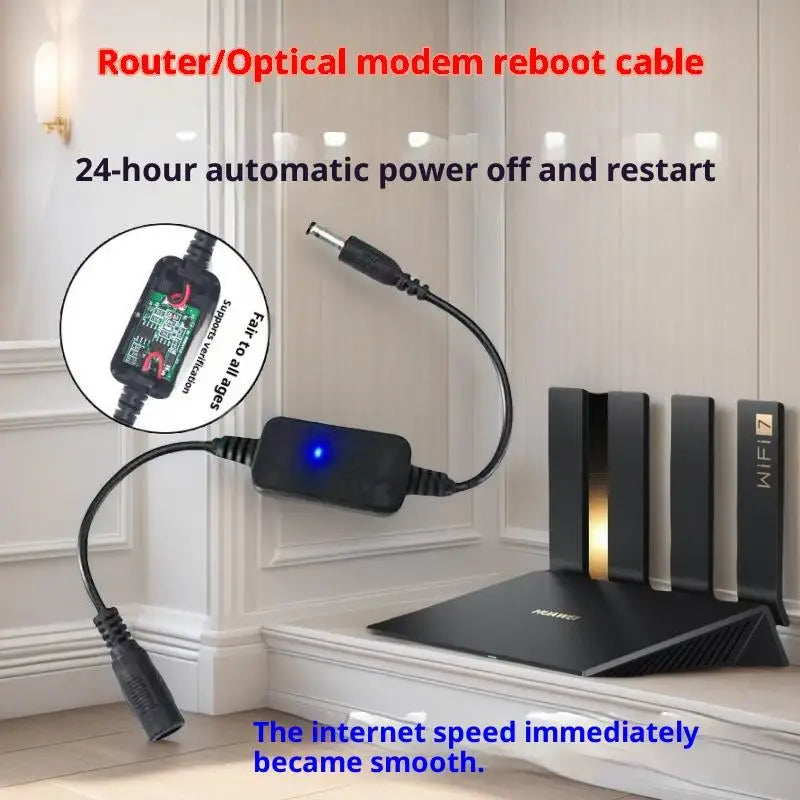 24H Auto Router Reboot Timer Module – DC 9-15V Plug & Play Router Timer Module Babs