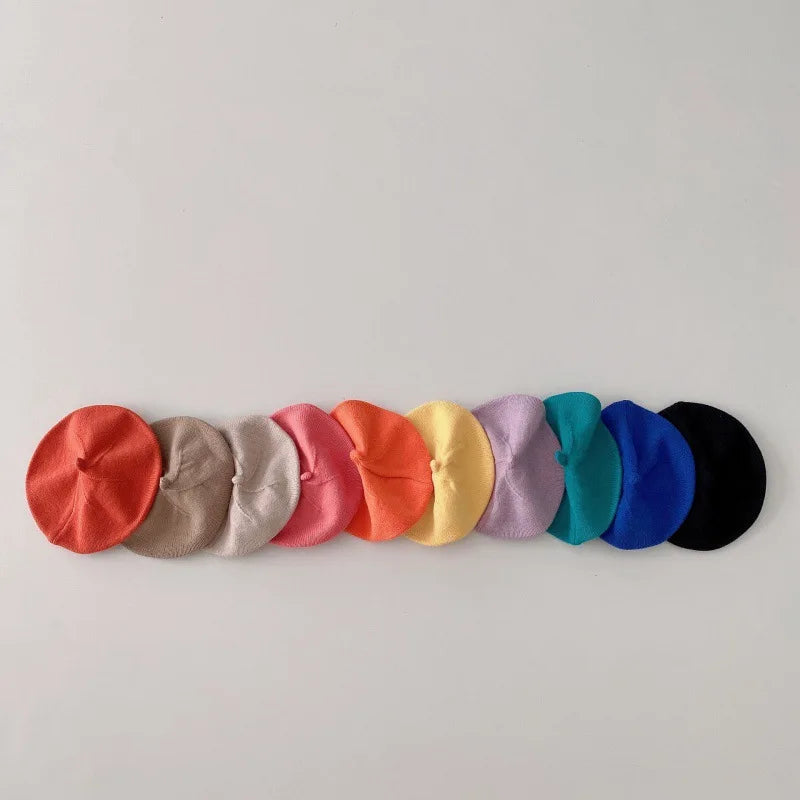 Kids Korean Candy Color Knitted Beret – Boys & Girls 1–3Y Kids Knitted Beret Babs