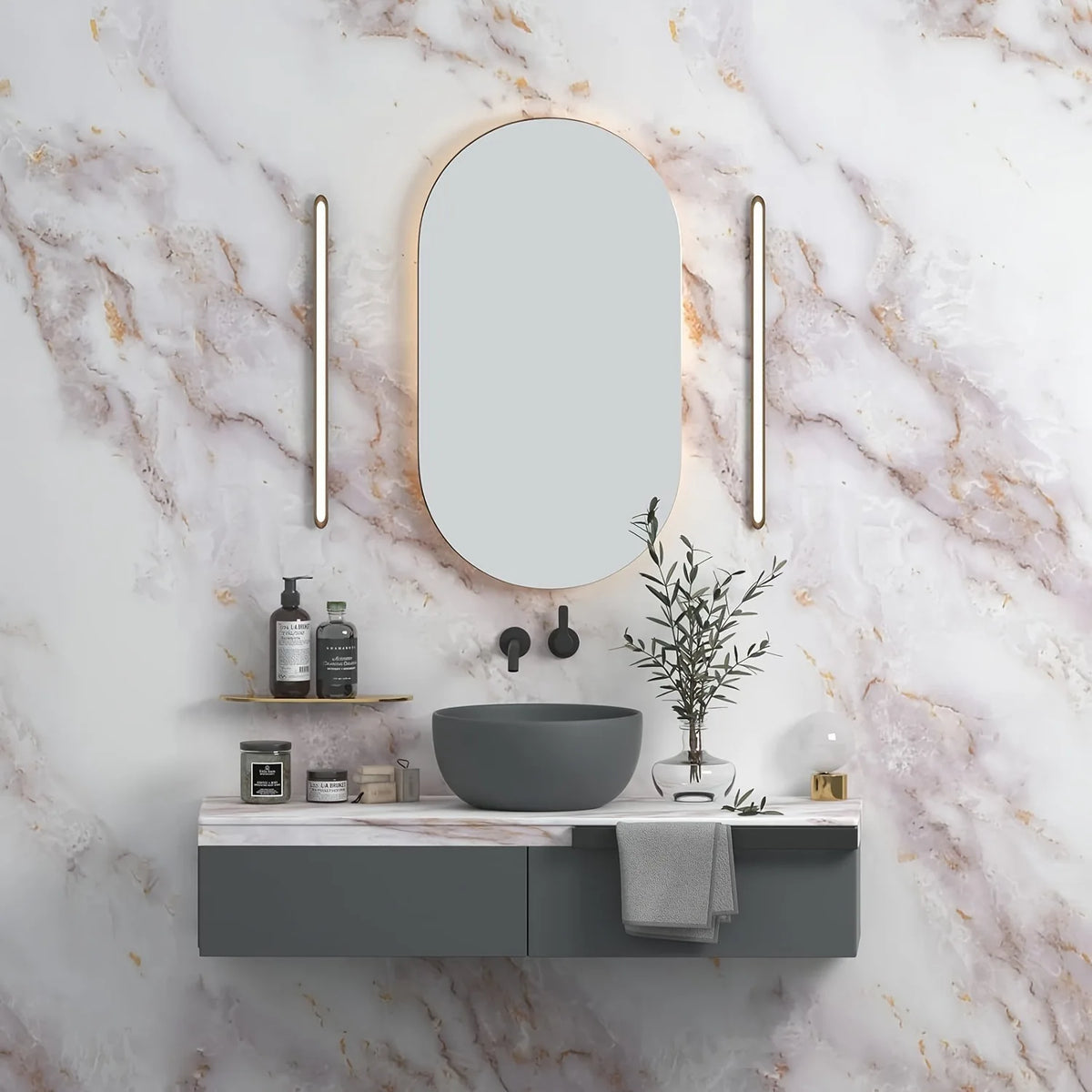 Matte Marble Peel & Stick Wallpaper – Waterproof & Removable Peel & Stick Wallpaper Babs