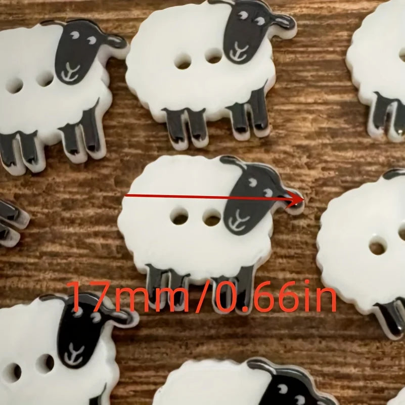 Sheep-Shaped Resin Buttons | 2-Hole DIY Fabric Buttons Novelty Craft Buttons Babs