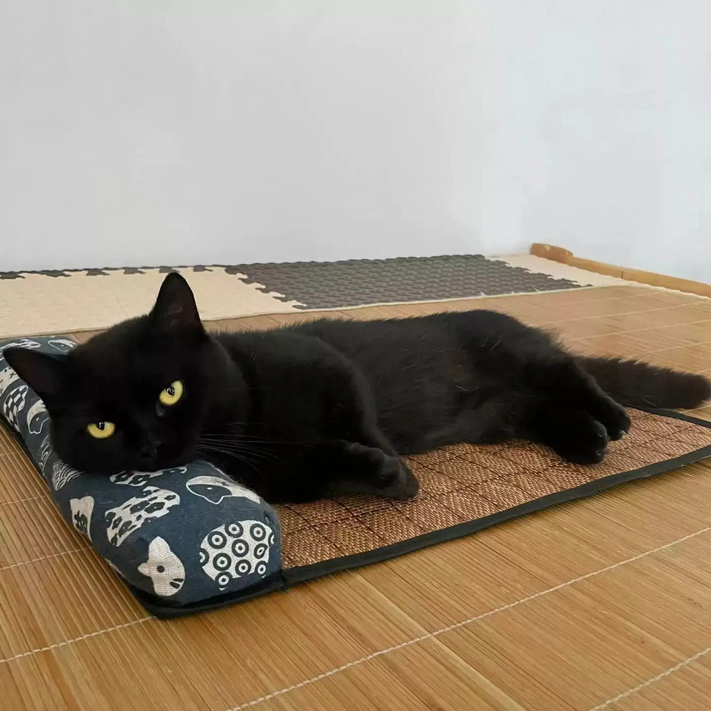 Pet Self-Cooling Rattan Mat for Cats & Dogs – Summer Bed Pet Cooling Mat Babs
