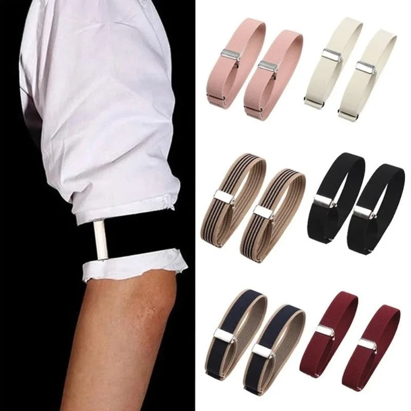 2 Pairs Elastic Armband Shirt Sleeve Holders – Men's Arm Cuffs Sleeve Holder Armband Babs