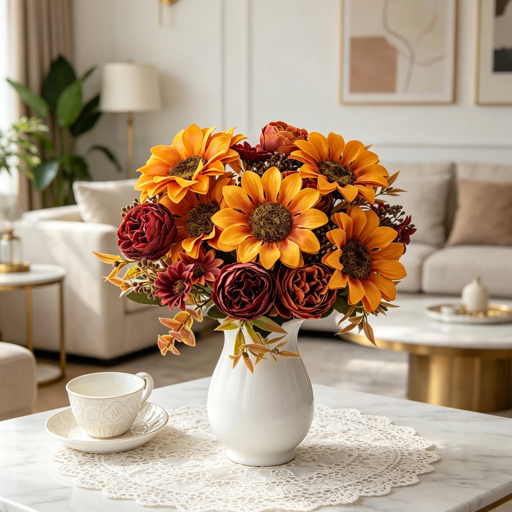 Artificial Silk Sunflowers Bouquet – Wedding & Home Décor Artificial Flower Bouquet Babs