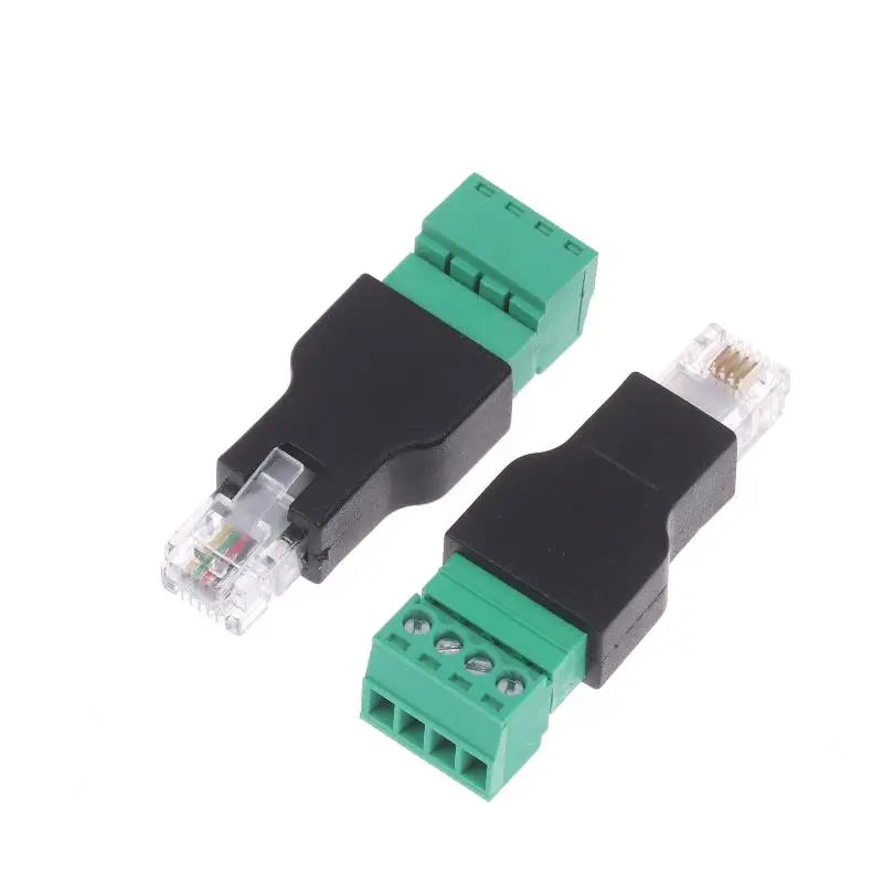 RJ11 6P4C Male to 4-Pin Screw Terminal Adapter 1 or 2 Pack Cable Terminal Adapter Babs