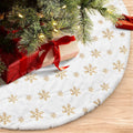 Red Christmas Tree Skirt – Snowflake Santa Reindeer Xmas Decor Christmas Tree Skirt Babs Golden Snowflake 90cm