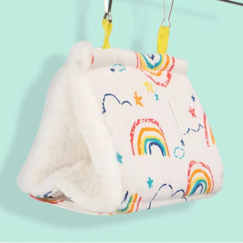 Parrot Cotton Nest – Warm Triangle Hanging Bird Hammock Bird Nest Hammock Babs