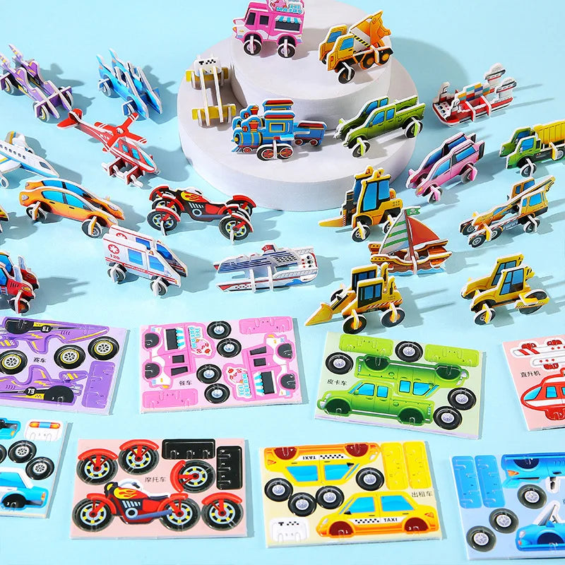 30Pcs 3D Vehicle Foam Puzzle Kids Party Favors Educational Toy Foam Jigsaw Puzzle Babs