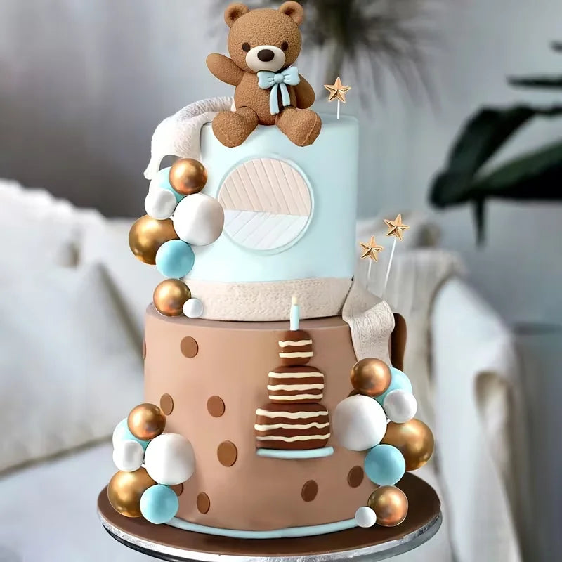22Pcs Gender Reveal Cake Toppers Teddy Bear Party Decor Set Cake Topper Set Babs