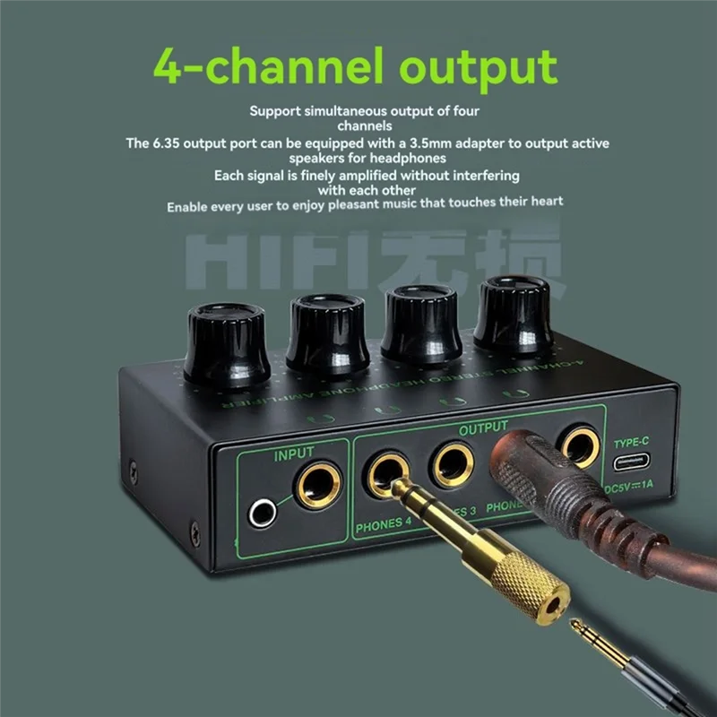 HZ400 4-Channel Stereo Headphone Amplifier | Low Noise Headphone Amplifier Babs