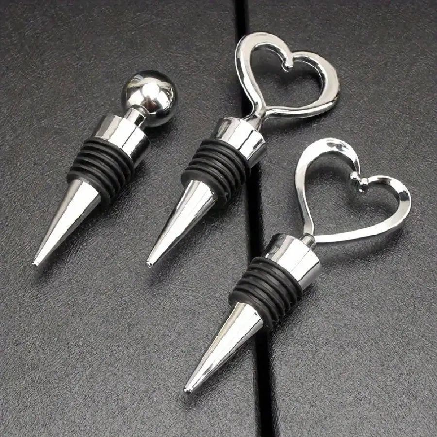 Heart Shape Wine Stoppers – Reusable Bottle Caps 1 or 4 Pcs Wine Bottle Stopper Babs