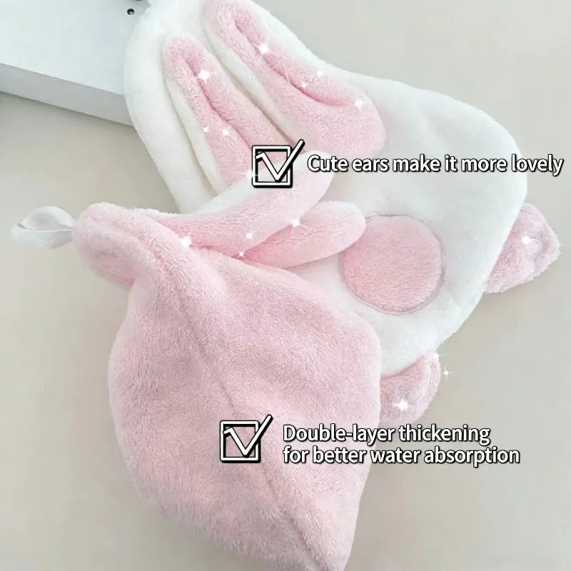 Cute Rabbit Coral Fleece Hand Towel – Soft & Absorbent Hand Towel Babs