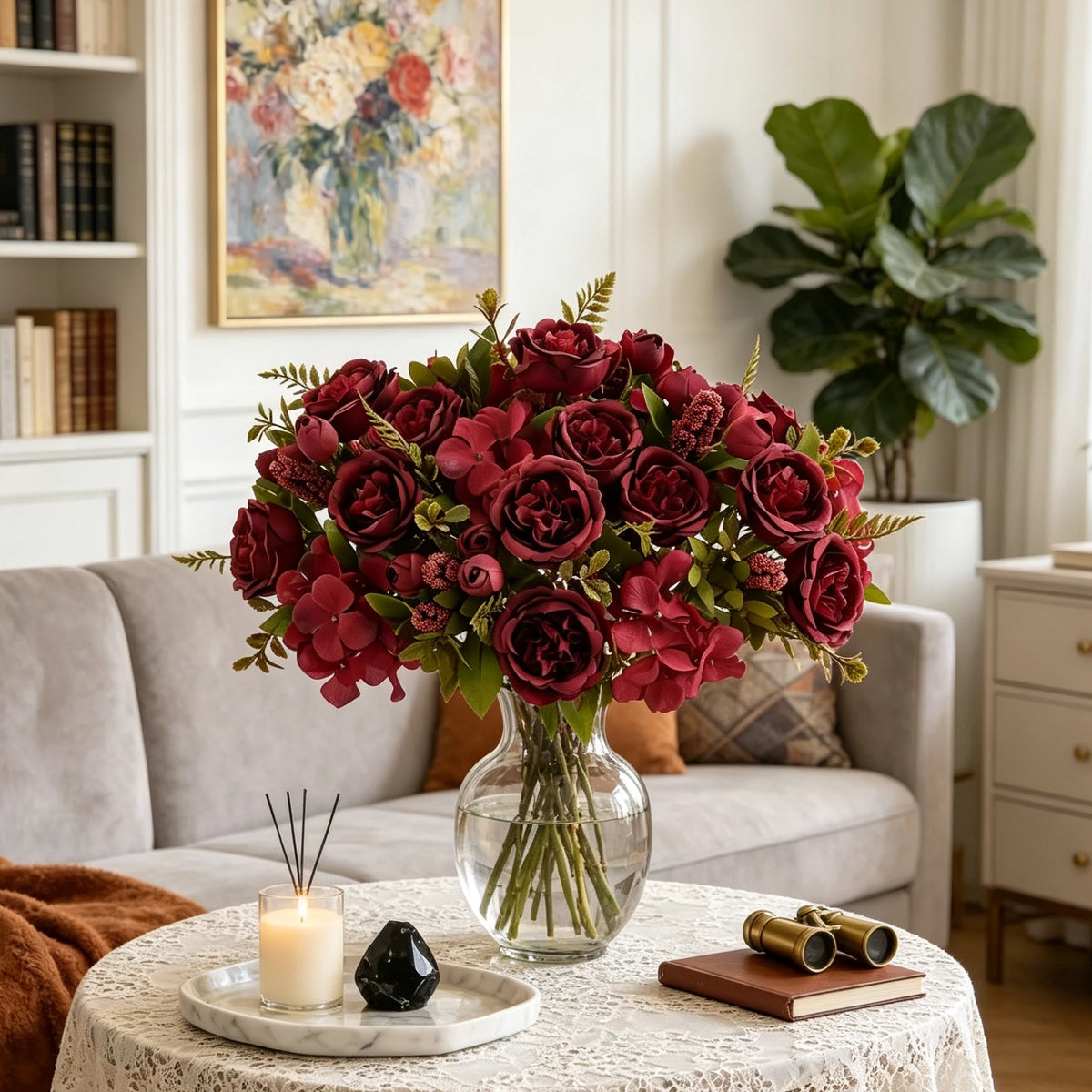 Silk Artificial Peony Hydrangea Bouquet – Wedding & Home Decor Artificial Flower Bouquet Babs
