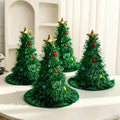 Christmas Tree Santa Hat Headbands – Party Props for All Ages Holiday Costume Headband Babs 34x37cm Green-4PCS