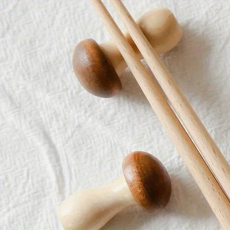 Wooden Mushroom Chopstick Holder & Utensil Rest | Table Decor Chopstick Rest Babs