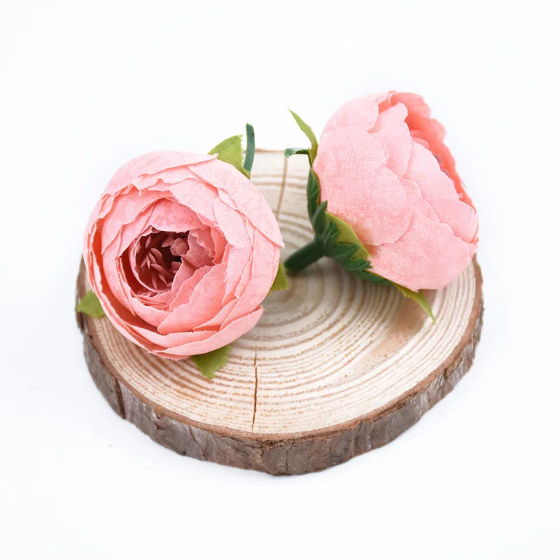 Silk Tea Rose Artificial Flowers for Wedding, Wreath & DIY Crafts Artificial Silk Flowers Babs pink 10 pcs