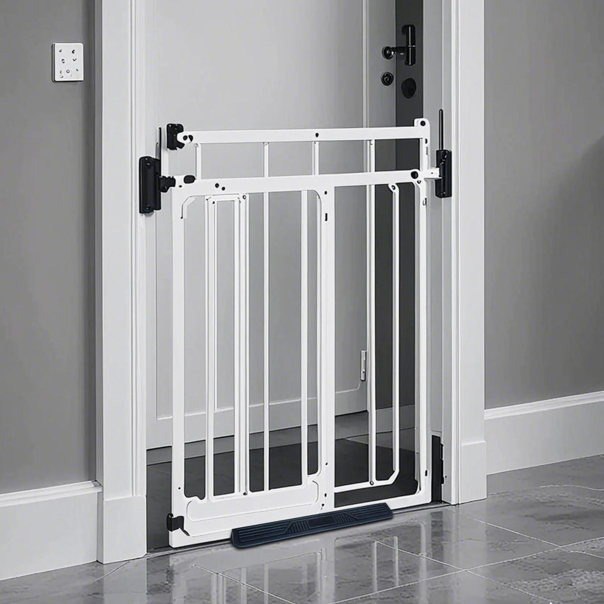 Safety Pet Isolation Door Baffle – No-Drill Plastic Fence Gate Pet Safety Gate Babs Black One Size