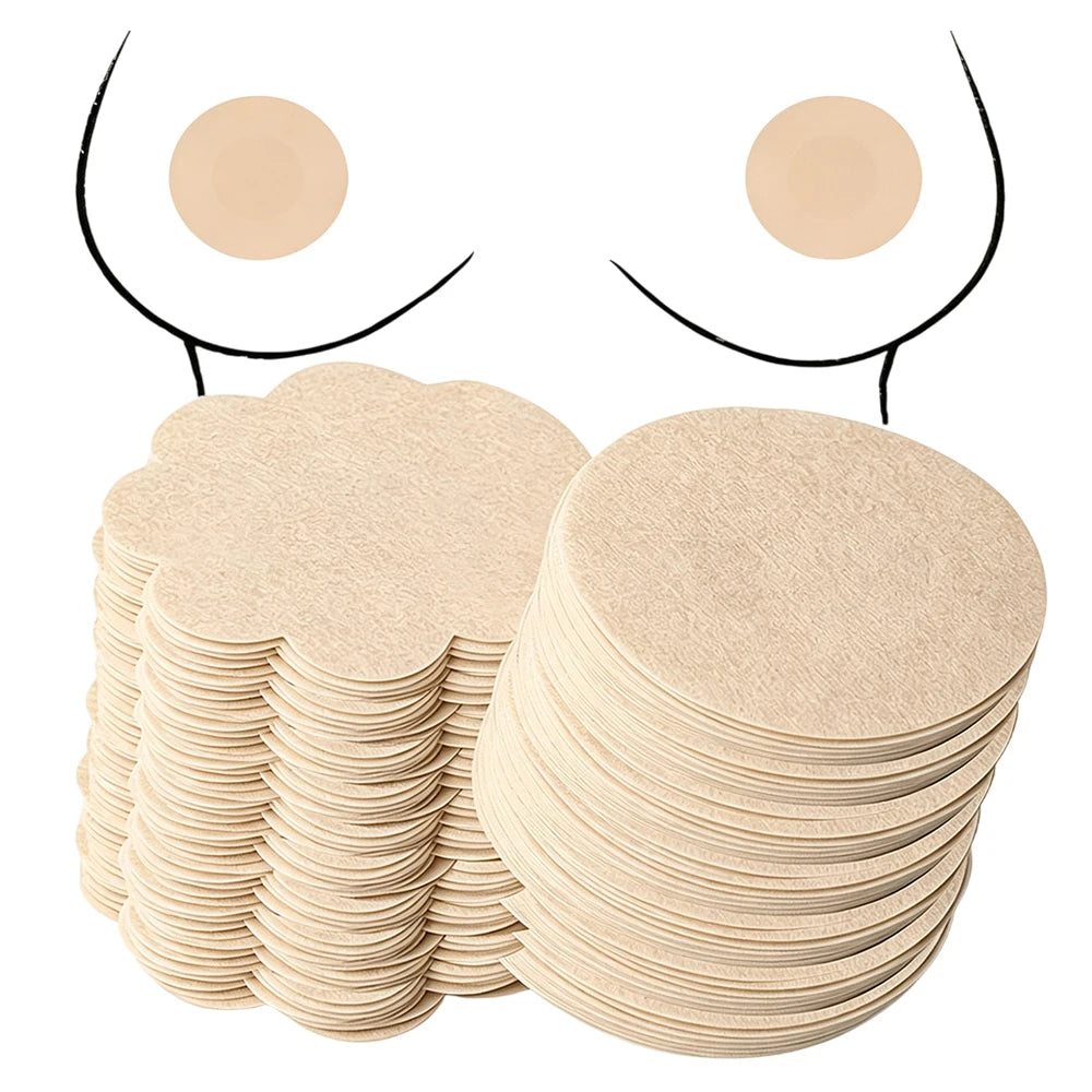 100Pcs Disposable Nipple Covers – Invisible Self-Adhesive Pasties Nipple Cover Pasties Babs