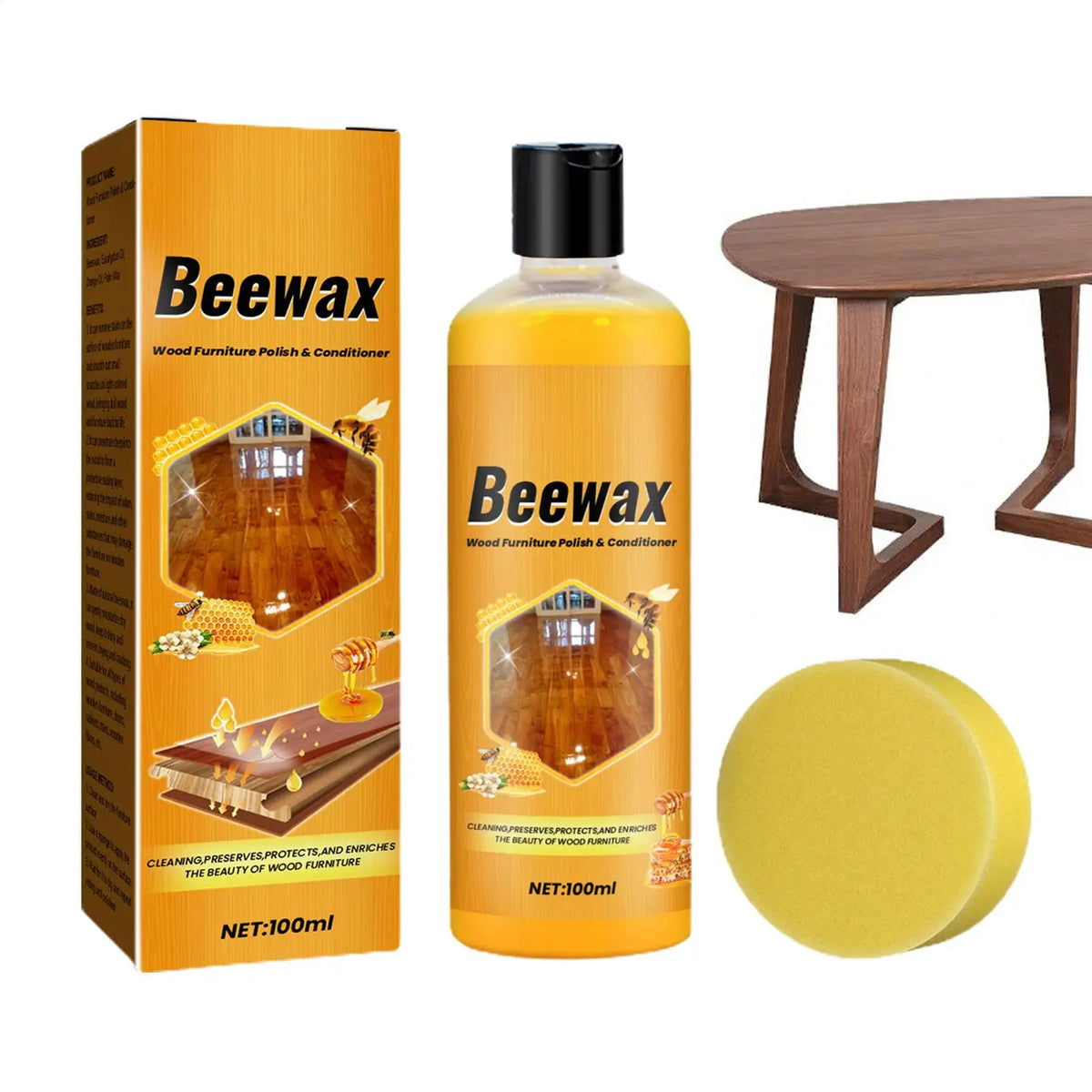 Natural Beeswax Wood Furniture Polish & Cleaner Spray 100ml Wood Furniture Polish Babs