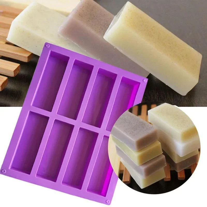 8-Cavity Silicone Chocolate Bar Mold – Fondant & Soap Making Silicone Baking Mold Babs