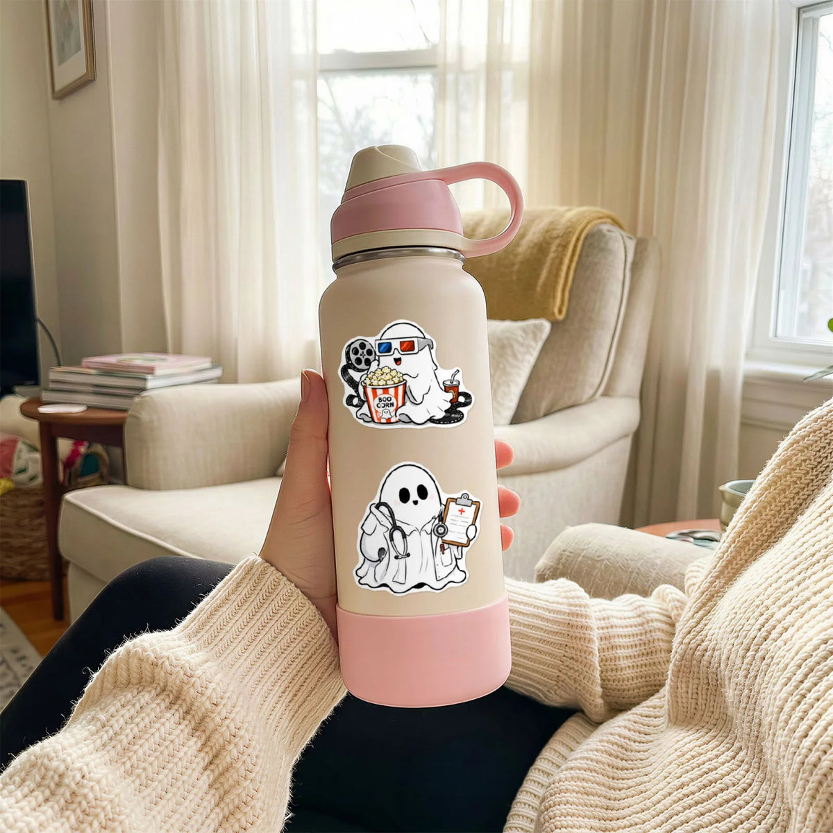 50pcs Cute Ghost Waterproof Vinyl Stickers – Holiday Decals Holiday Vinyl Stickers Babs
