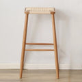 Handmade Cherry Wood Woven Stool – Modern Minimalist Furniture Woven Wood Stool Babs Cherry Wood-75CM