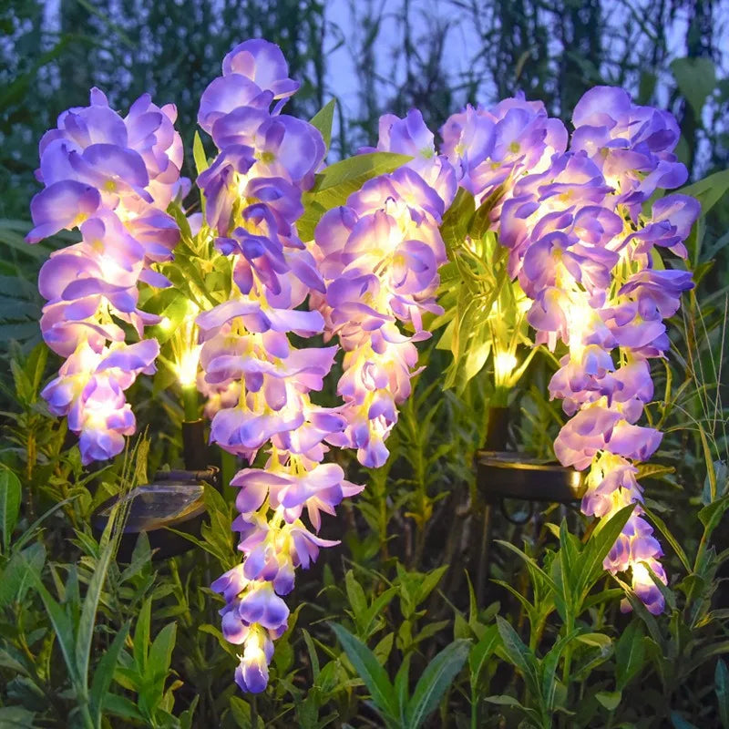 Solar Wisteria Flower Garden Light – Outdoor Waterproof Lawn Lamp Solar Garden Lamp Babs 1pc-Purple