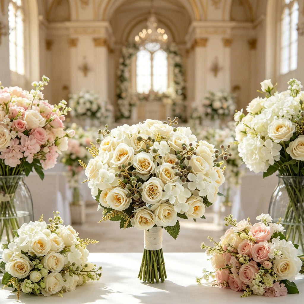 Artificial Silk Rose Flowers – Wedding & Home Décor Bouquet Artificial Silk Flowers Babs