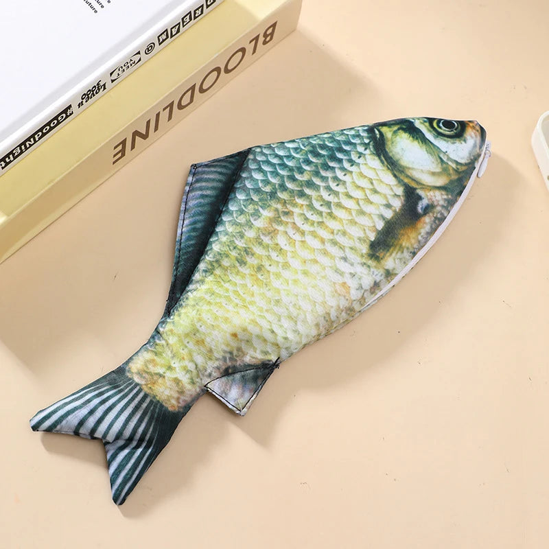 Salted Fish Pencil Case – Large Capacity Funny Novelty Pouch Novelty Pencil Case Babs