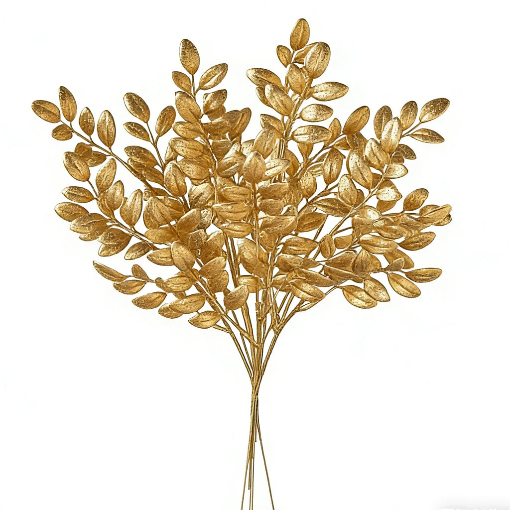 Artificial Golden Leaf Branches for Weddings, Wreaths & Home Decor Artificial Plant Decor Babs Gold 20 pcs