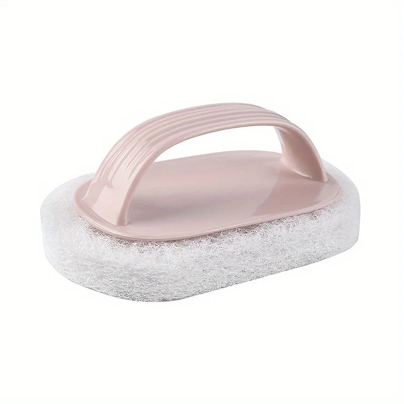 Magic Sponge Bathtub Brush with Handle | Bathroom Cleaner Sponge Cleaning Brush Babs Pink