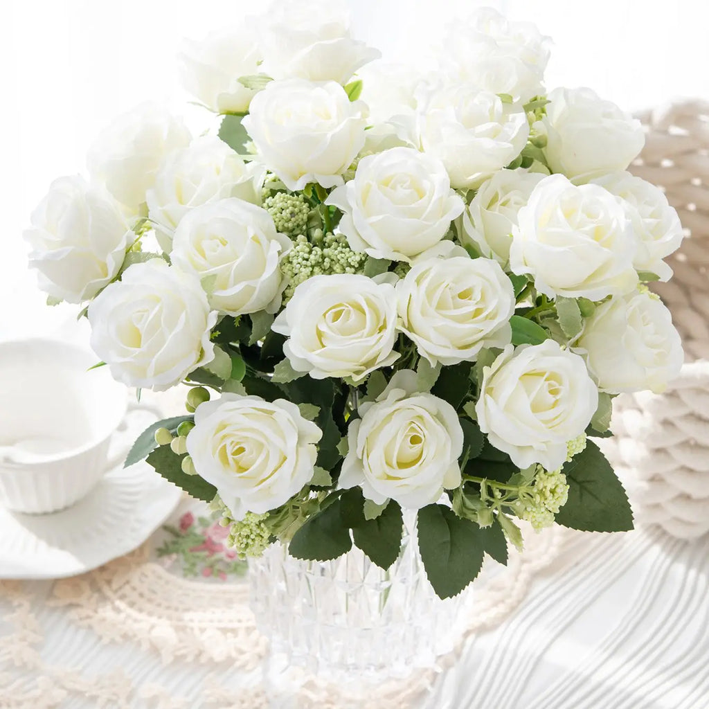 Artificial Silk Rose Bouquet – Wedding & Home Décor Gift Artificial Silk Flowers Babs