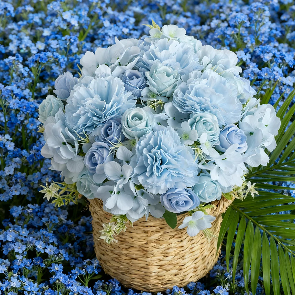 Silk Artificial Carnation Rose Bouquet for Wedding & Home Decor Artificial Flower Bouquet Babs
