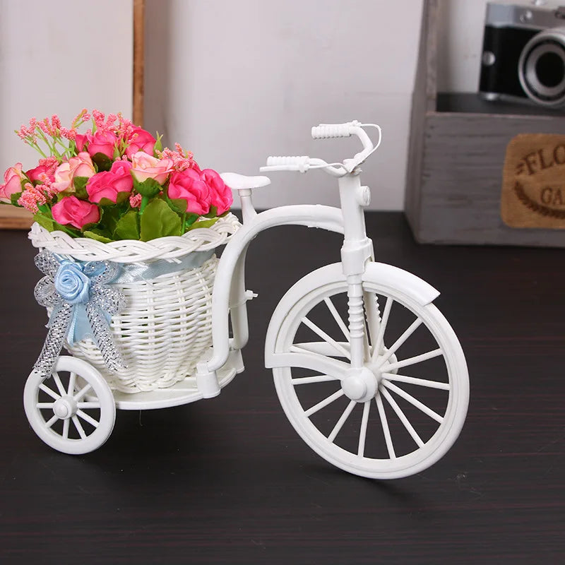 Tricycle Flower Basket – Blue Bike Decoration for Weddings & Home Decorative Flower Basket Babs