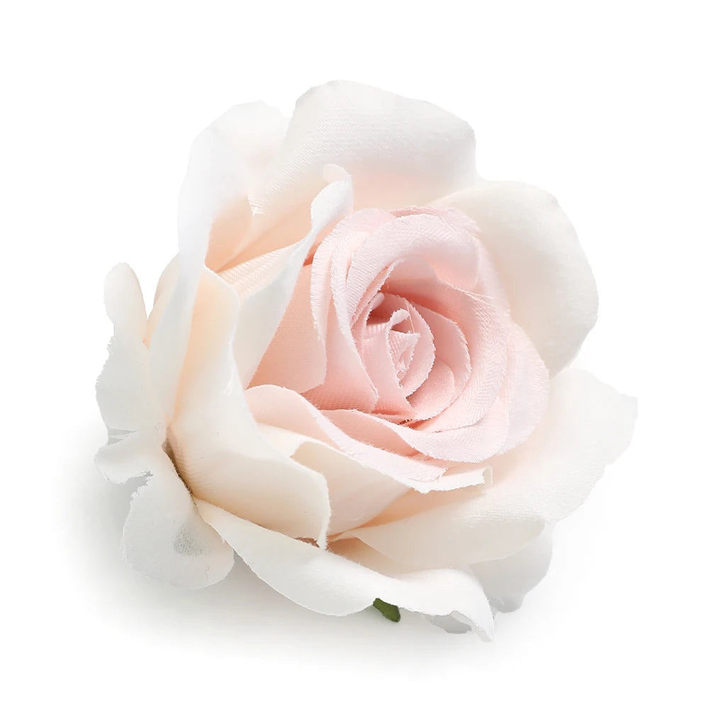 5-Pack Silk Artificial Rose Heads – Wedding & DIY Wreath Décor Artificial Flower Heads Babs Milk White 5Pcs