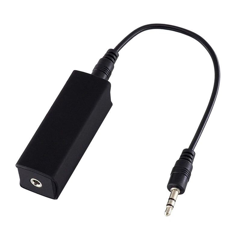 Ground Loop Noise Isolator – 3.5mm AUX Audio Hum Eliminator Audio Noise Isolator Babs Black NONE