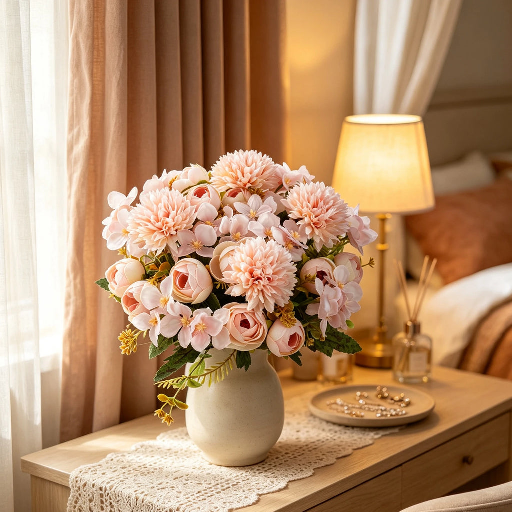 Artificial Silk Hydrangea Flowers 2/4pcs – Home & Wedding Decor Artificial Silk Flowers Babs