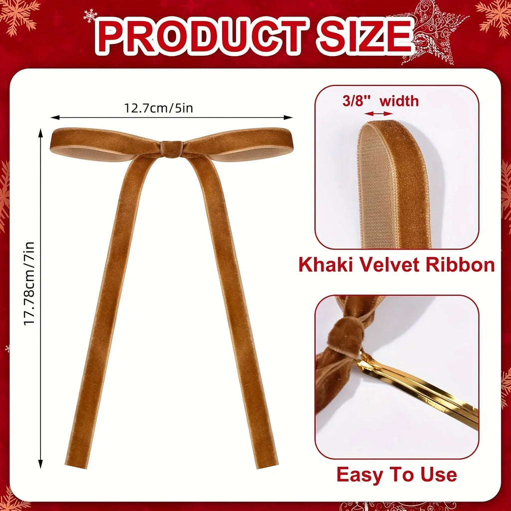 24 Velvet Christmas Bows – Tree, Wreath & Gift Decoration Christmas Tree Bows Babs
